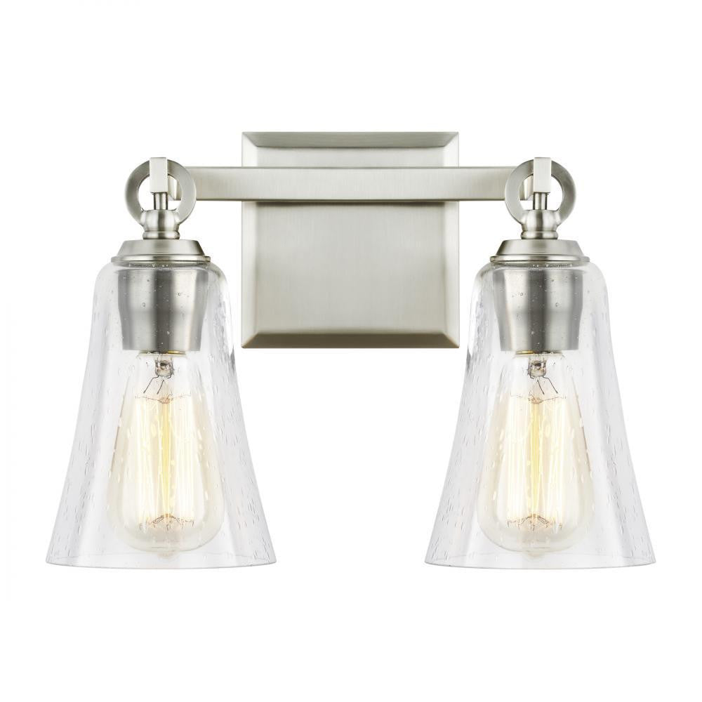 Visual Comfort Studio Monterro 2 Light Vanity Light Satin Nickel