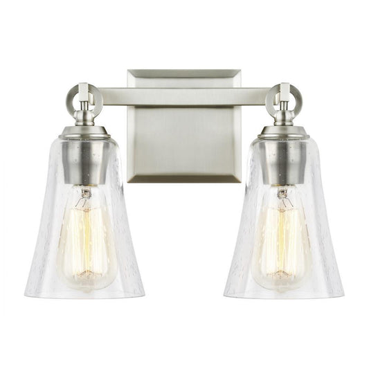 Visual Comfort Studio Monterro 2 Light Vanity Light Satin Nickel