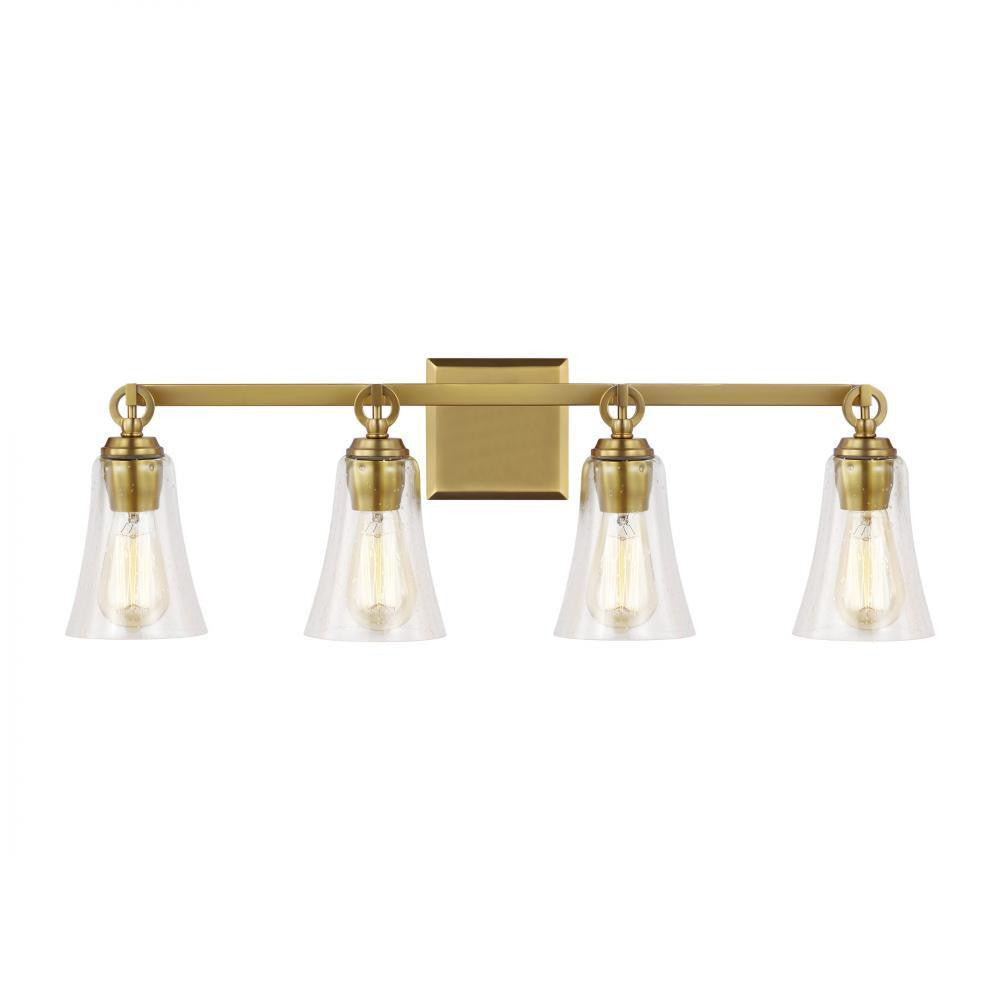 Visual Comfort Studio Monterro 4 Light Vanity Light Burnished Brass
