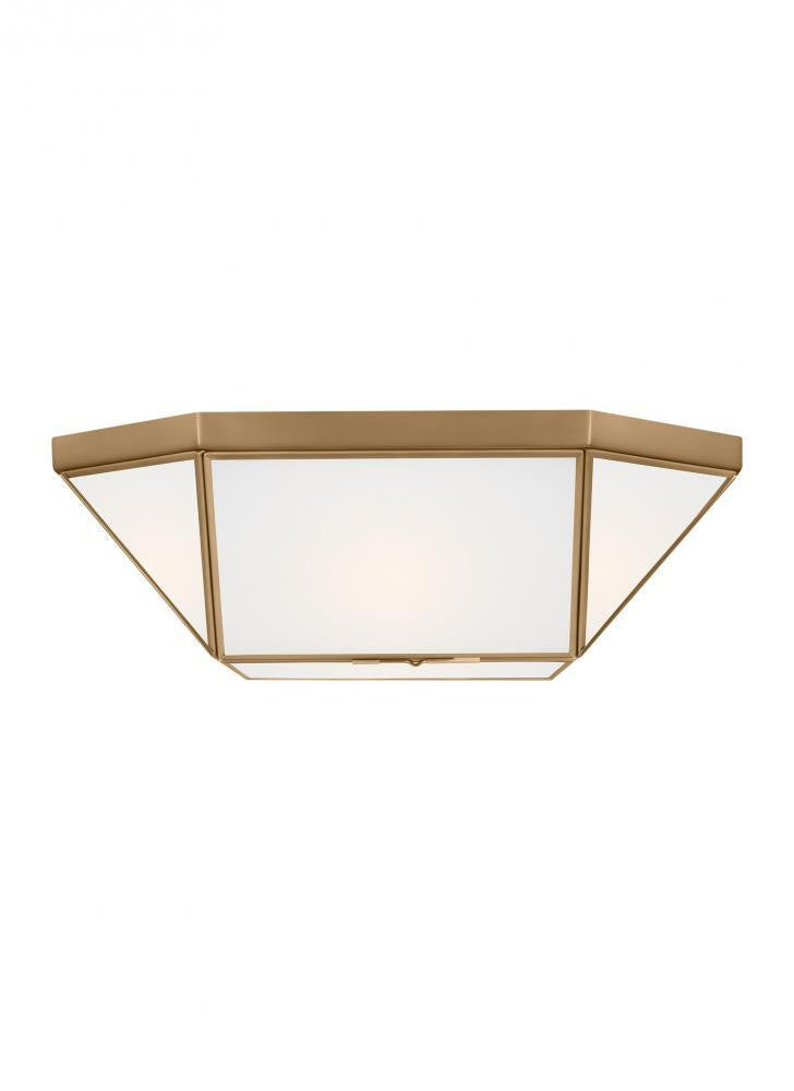 Visual Comfort Studio Morrison 2 Light Flush Mount Satin Brass