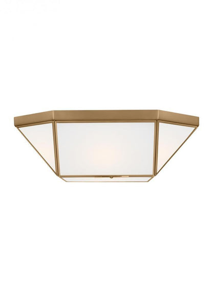 Visual Comfort Studio Morrison 2 Light Flush Mount Satin Brass