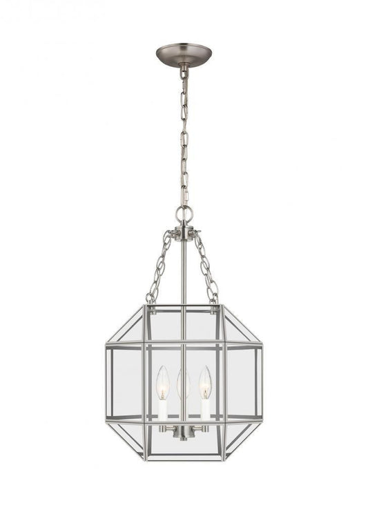 Visual Comfort Studio Morrison Small 3 Light Lantern Brushed Nickel