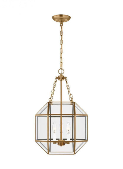 Visual Comfort Studio Morrison Small 3 Light LED Lantern Satin Brass