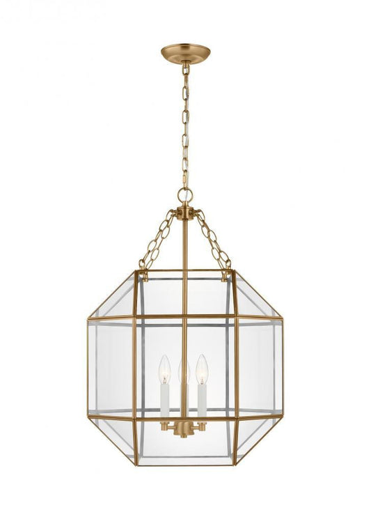 Visual Comfort Studio Morrison Medium 3 Light Lantern Satin Brass