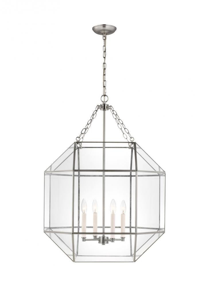 Visual Comfort Studio Morrison Large 4 Light Lantern Brushed Nickel