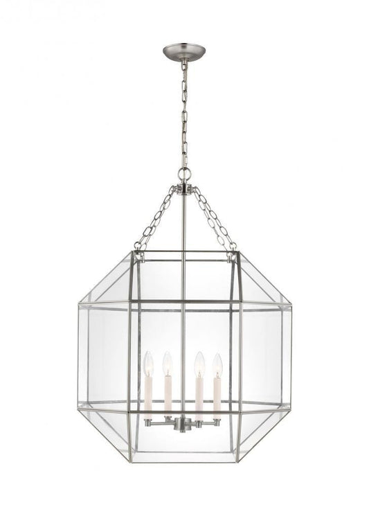 Visual Comfort Studio Morrison Large 4 Light Lantern Brushed Nickel