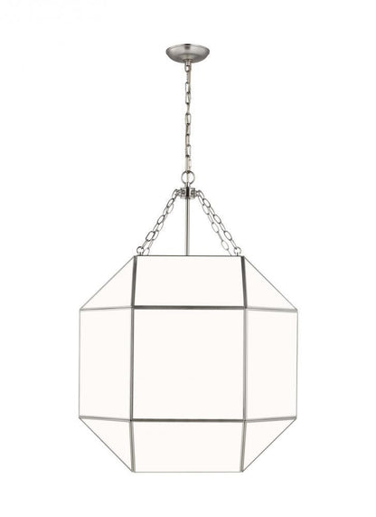 Visual Comfort Studio Morrison Large 4 Light LED Lantern Brushed Nickel