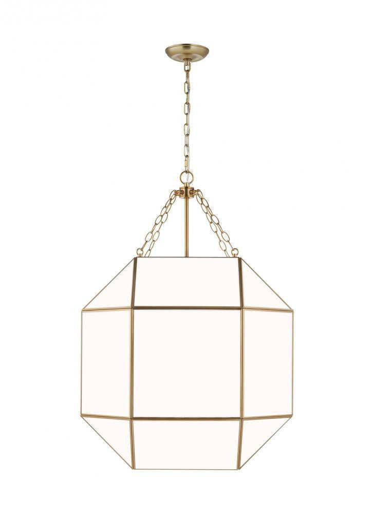 Visual Comfort Studio Morrison Large 4 Light LED Lantern Satin Brass