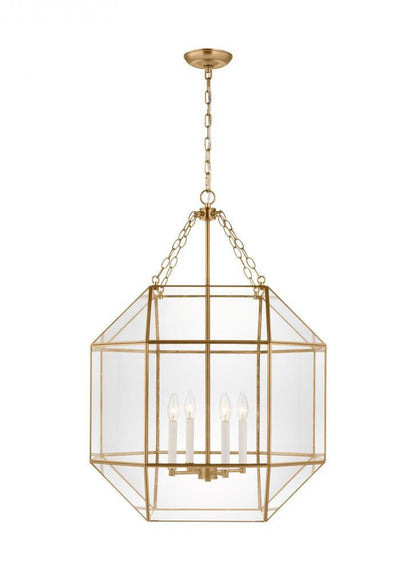 Visual Comfort Studio Morrison Large 4 Light Lantern Satin Brass