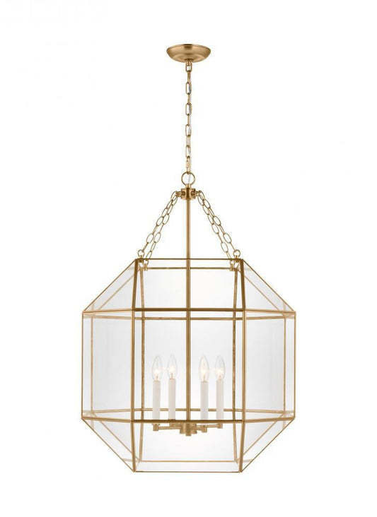 Visual Comfort Studio Morrison Large 4 Light Lantern Satin Brass
