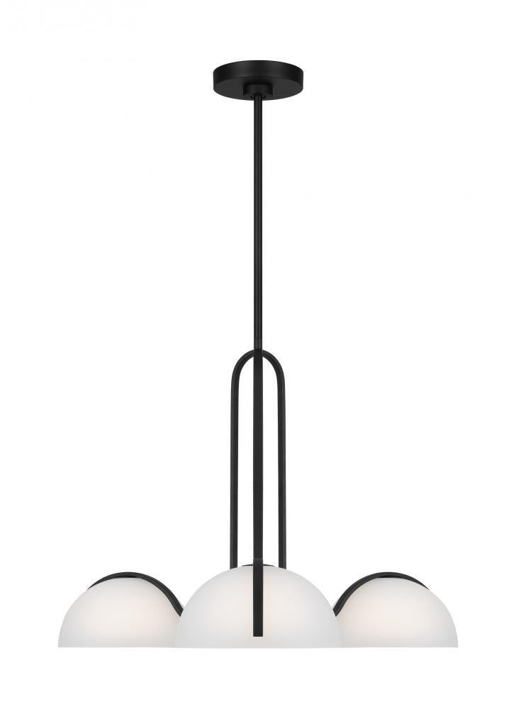 Visual Comfort Studio Nido 3 Light Medium Chandelier Midnight Black