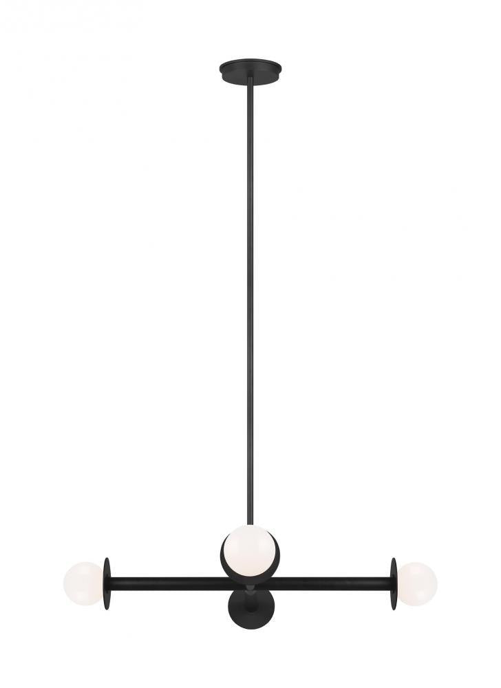 Visual Comfort Studio Nodes 4 Light Wide Chandelier Midnight Black