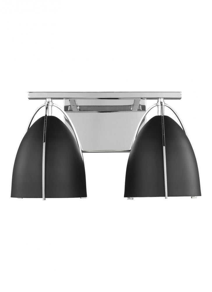 Visual Comfort Studio Norman 2 Light Bath Wall Sconce Chrome