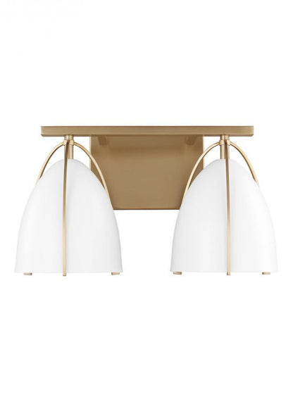 Visual Comfort Studio Norman 2 Light LED Bath Wall Sconce Satin Brass