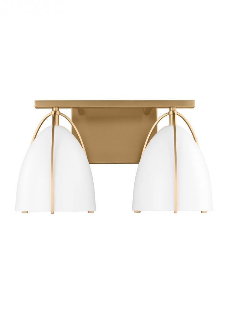 Visual Comfort Studio Norman 2 Light Bath Wall Sconce Satin Brass