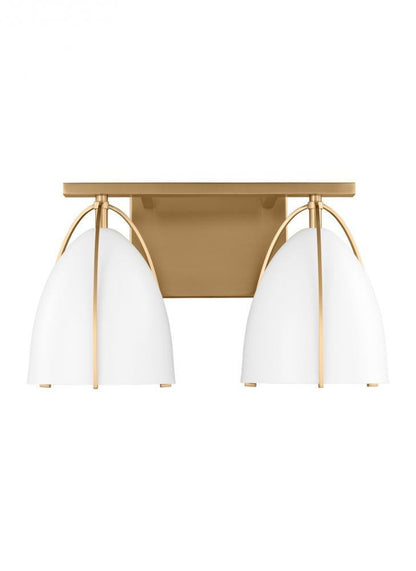 Visual Comfort Studio Norman 2 Light Bath Wall Sconce Satin Brass