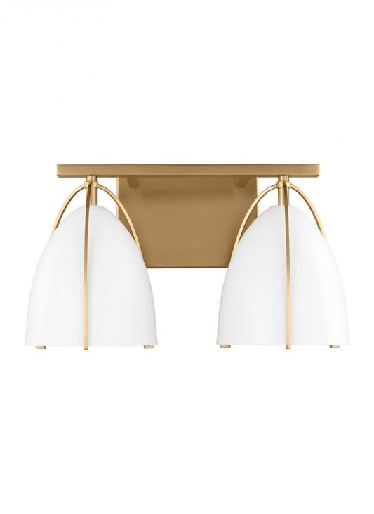 Visual Comfort Studio Norman 2 Light Bath Wall Sconce Satin Brass