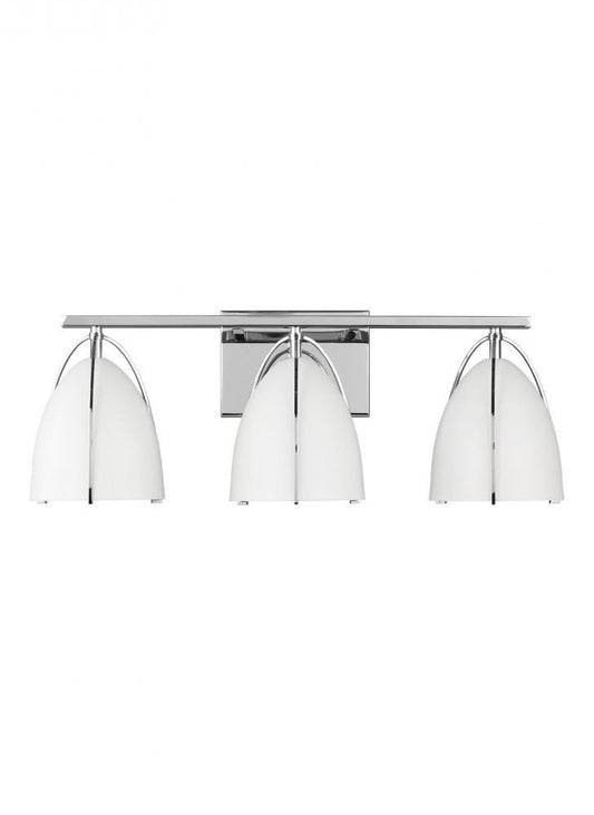 Visual Comfort Studio Norman 3 Light Bath Wall Sconce Chrome