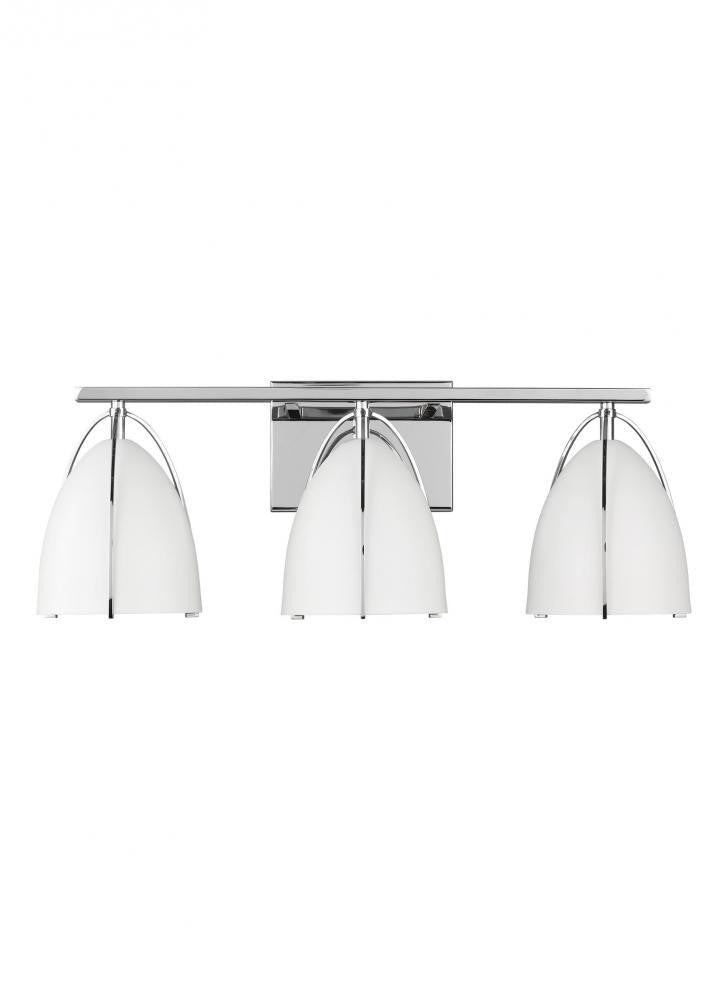 Visual Comfort Studio Norman 3 Light LED Bath Wall Sconce Chrome