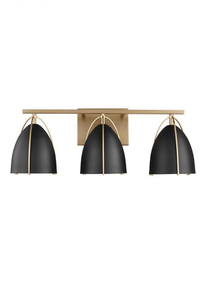 Visual Comfort Studio Norman 3 Light LED Bath Wall Sconce Satin Brass