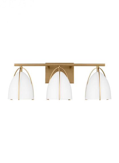 Visual Comfort Studio Norman 3 Light Bath Wall Sconce Satin Brass