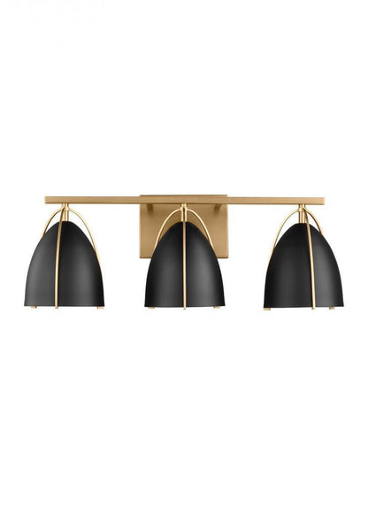 Visual Comfort Studio Norman 3 Light Bath Wall Sconce Satin Brass