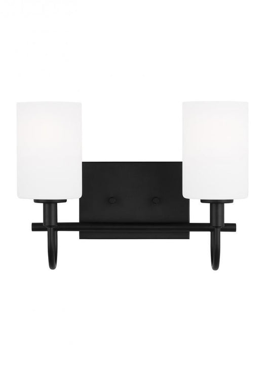 Visual Comfort Studio Oak Moore 2 Light Bath Wall Sconce Midnight Black