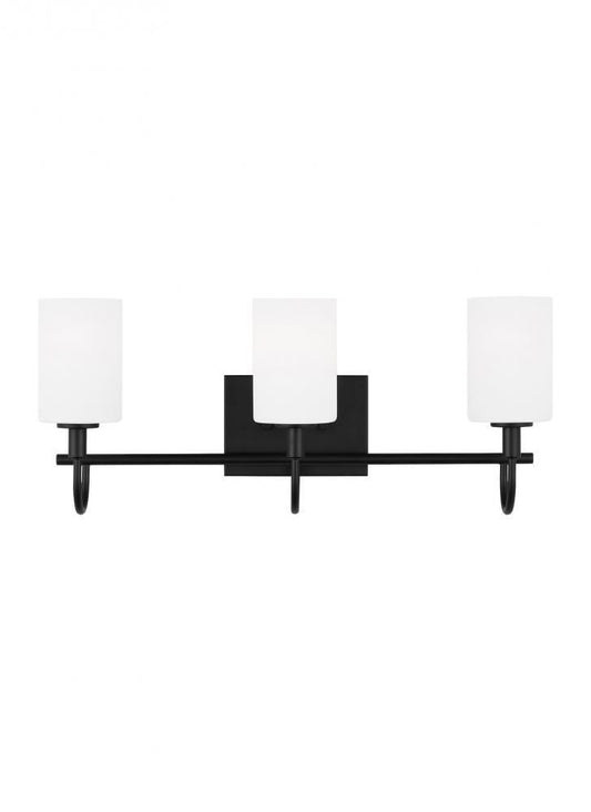 Visual Comfort Studio Oak Moore 3 Light Bath Wall Sconce Midnight Black