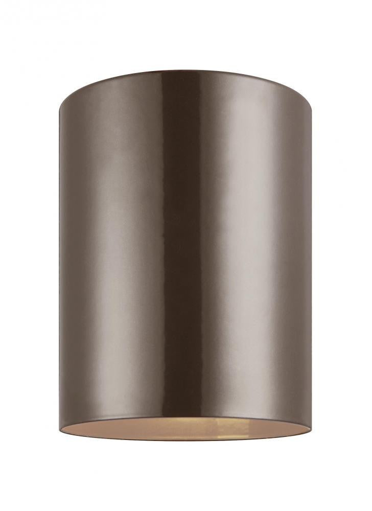 Visual Comfort Studio Outdoor Cylinders Small LED Flush Mount Bronze