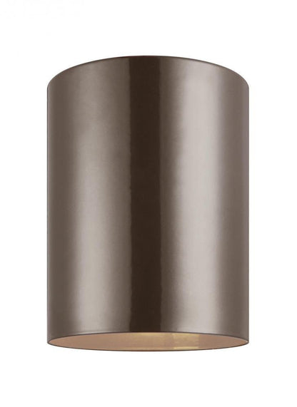 Visual Comfort Studio Outdoor Cylinders Small LED Flush Mount Bronze