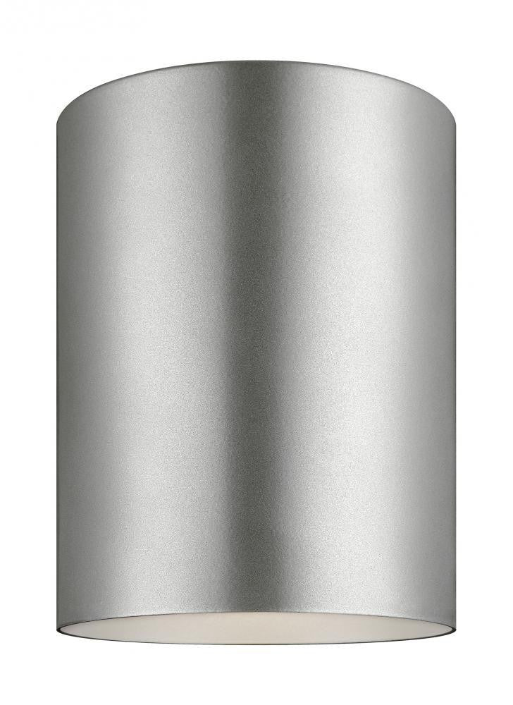 Visual Comfort Studio Outdoor Cylinders Outdoor LED Flush Mount Painted Brushed Nickel