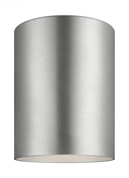 Visual Comfort Studio Outdoor Cylinders Outdoor LED Flush Mount Painted Brushed Nickel