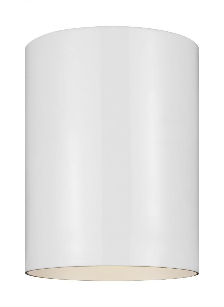 Visual Comfort Studio Outdoor Cylinders Outdoor LED Flush Mount White