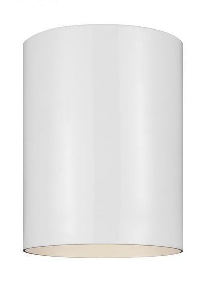 Visual Comfort Studio Outdoor Cylinders Outdoor LED Flush Mount White