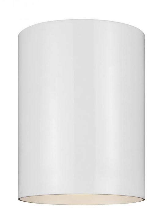 Visual Comfort Studio Outdoor Cylinders Outdoor LED Flush Mount White