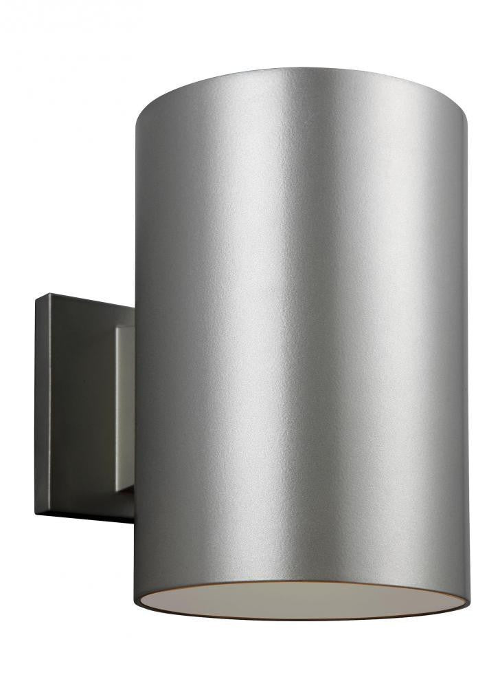 Visual Comfort Studio Outdoor Cylinders Large Outdoor LED Wall Lantern Painted Brushed Nickel