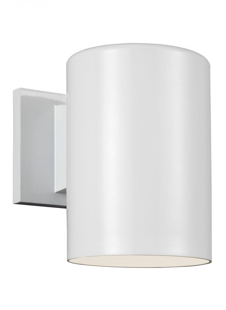Visual Comfort Studio Outdoor Cylinders Small Outdoor LED Wall Lantern White
