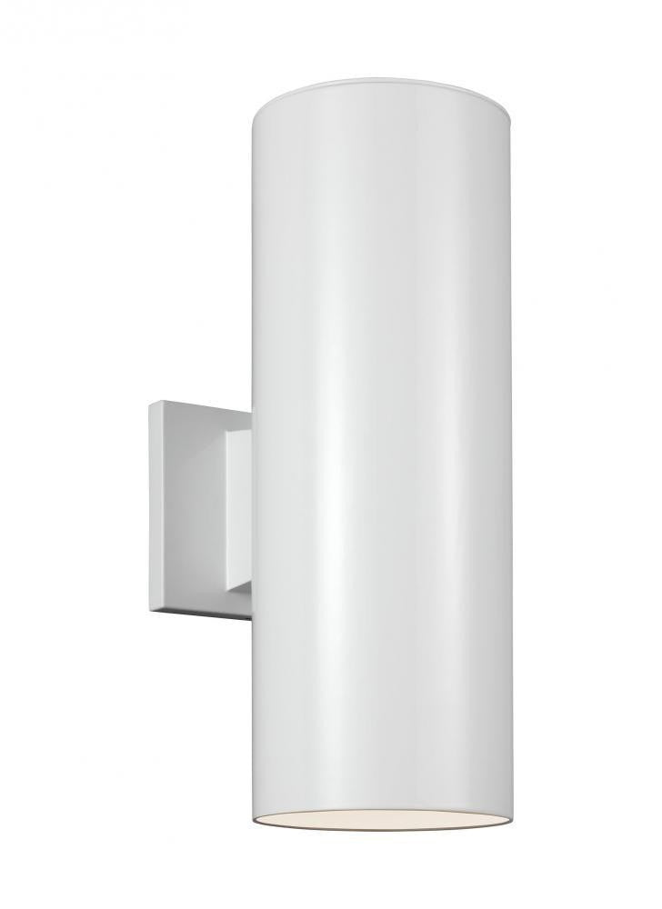 Visual Comfort Studio Outdoor Cylinders Small 2 Light Outdoor LED Wall White