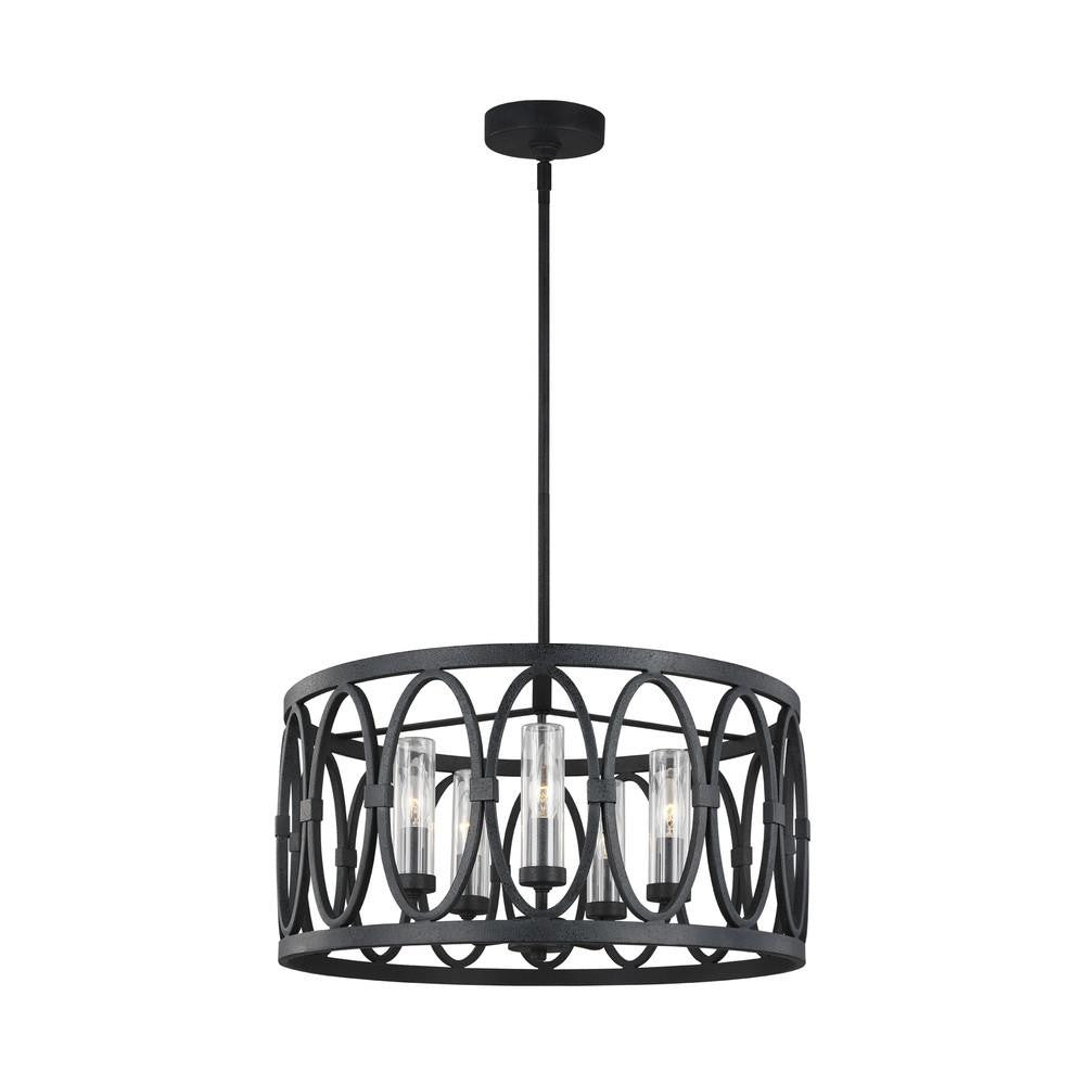 Visual Comfort Studio Patrice 5 Light Chandelier Dark Weathered Zinc