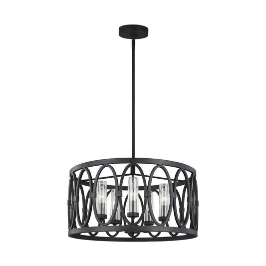 Visual Comfort Studio Patrice 5 Light Chandelier Dark Weathered Zinc