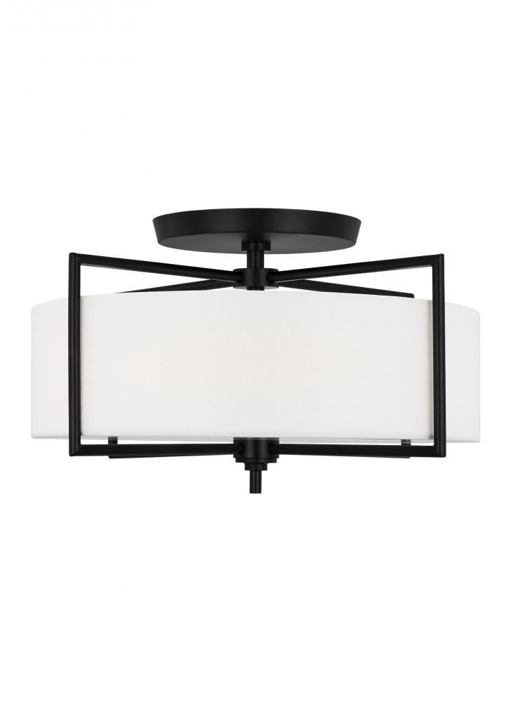 Visual Comfort Studio Perno 3 Light Large Semi-Flush Mount Aged Iron