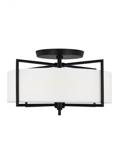 Visual Comfort Studio Perno 3 Light Large Semi-Flush Mount Aged Iron