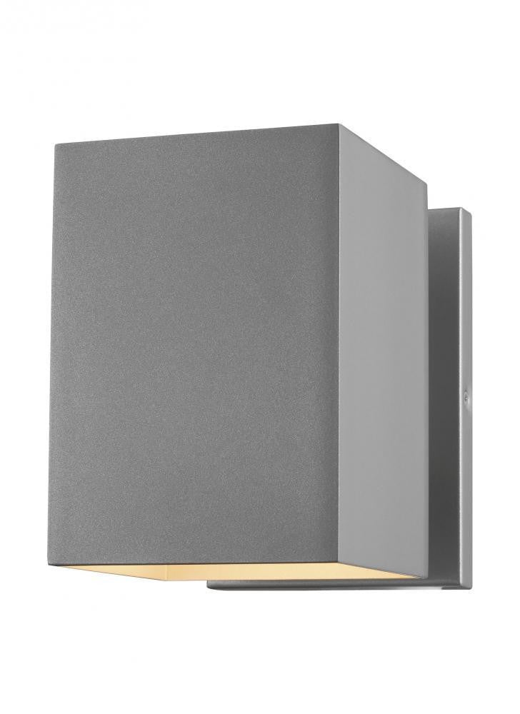 Visual Comfort Studio Pohl Small Outdoor LED Wall Lantern Painted Brushed Nickel