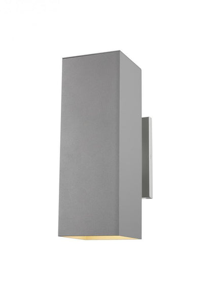 Visual Comfort Studio Pohl Medium 2 Light Outdoor Wall Lantern Painted Brushed Nickel