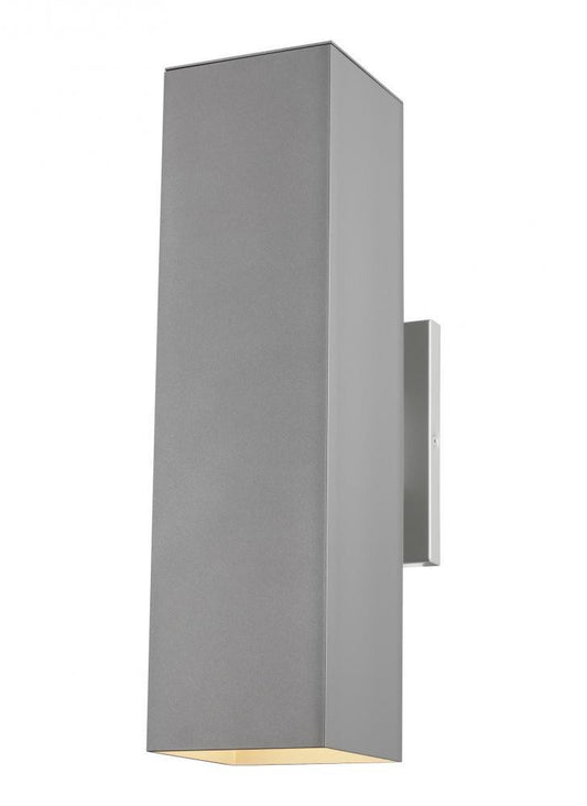 Visual Comfort Studio Pohl Large 2 Light Outdoor Wall Lantern Painted Brushed Nickel
