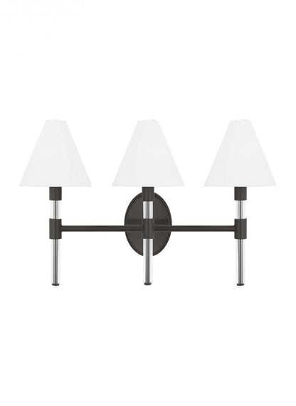 Visual Comfort Studio Robert 3 Light Vanity Light Aged Iron