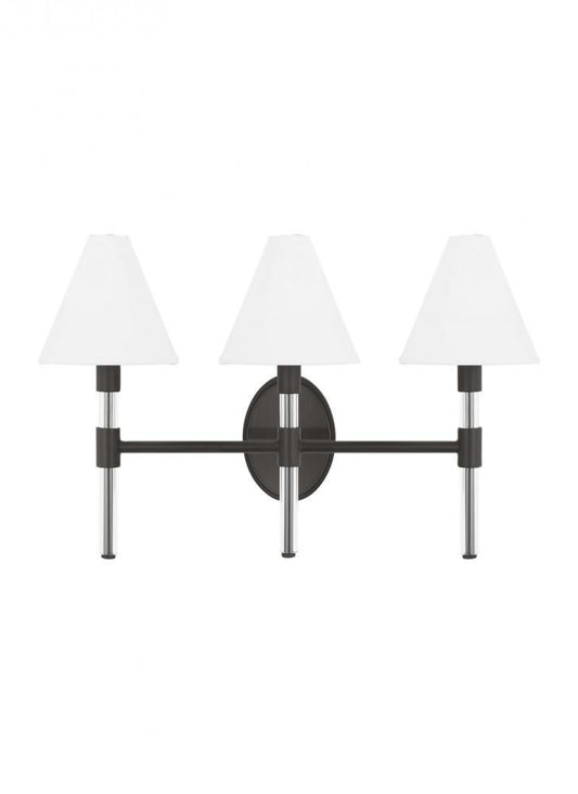Visual Comfort Studio Robert 3 Light Vanity Light Aged Iron