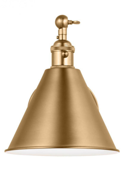 Salem Single-Arm Wall Sconce - Satin Brass LED