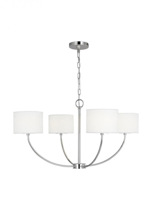Visual Comfort Studio Sawyer 4 Light Small Chandelier Polished Nickel