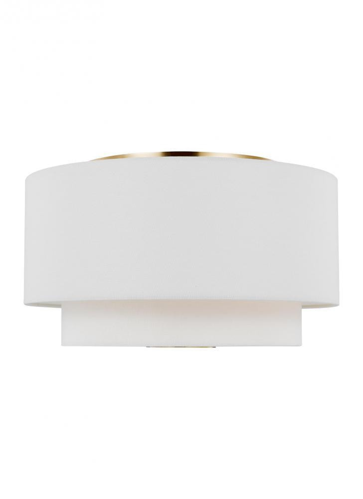 Visual Comfort Studio Sawyer 3 Light Flush Mount Burnished Brass
